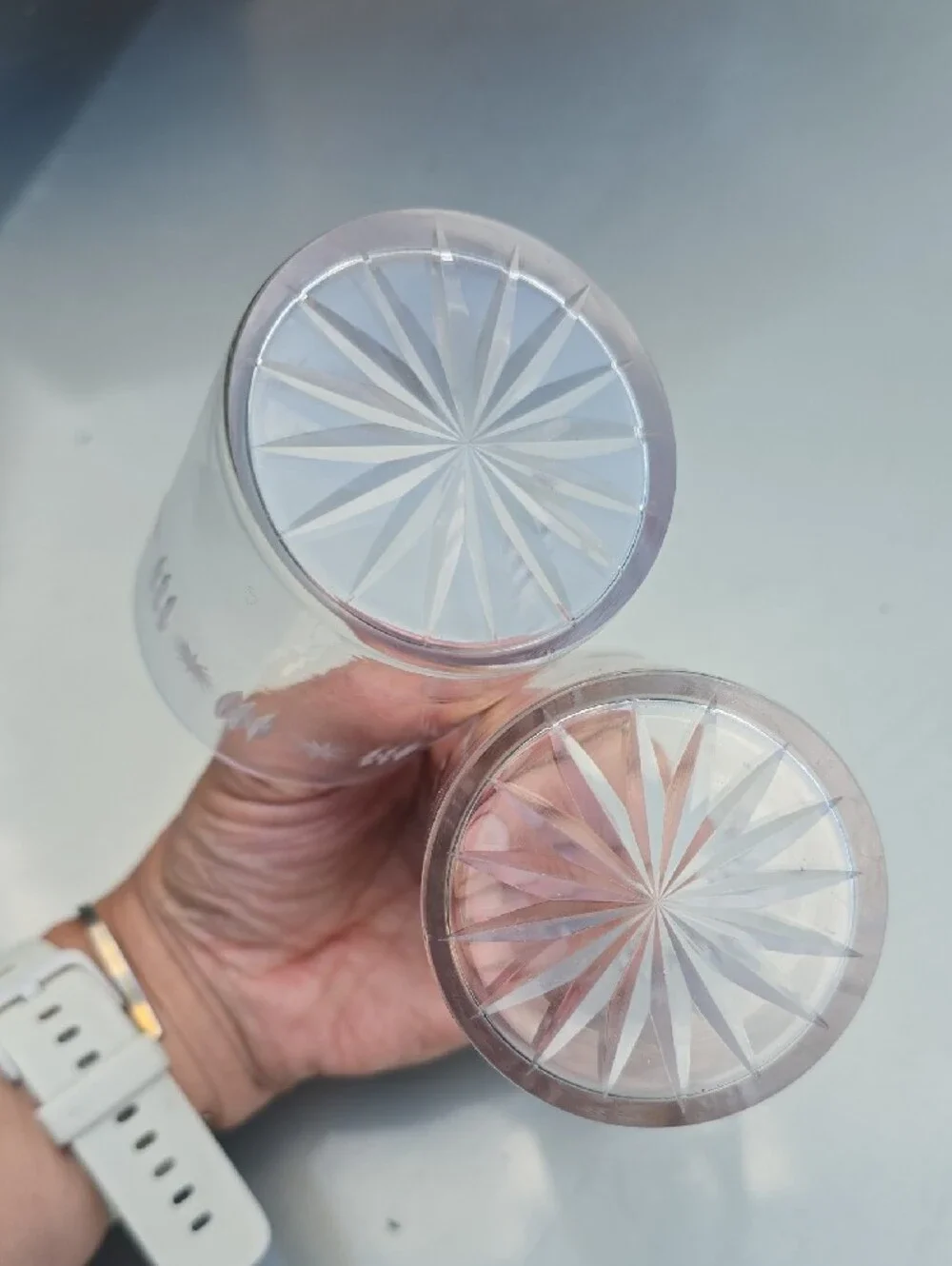 Fostoria Sunburst Classic Clear Cut- Star Pattern Tumbler Glasses MCM- Set of 2